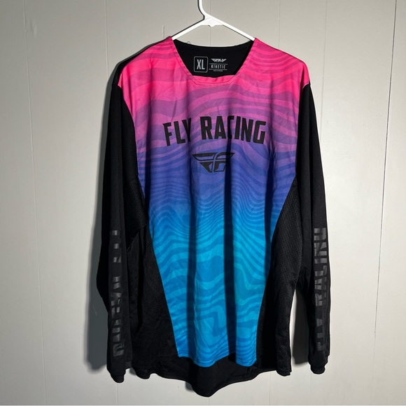 Fly Racing Kinetic Motocross Jersey & Pants Set – Pink/Blue/Black – XL / 38 - Picture 3 of 10